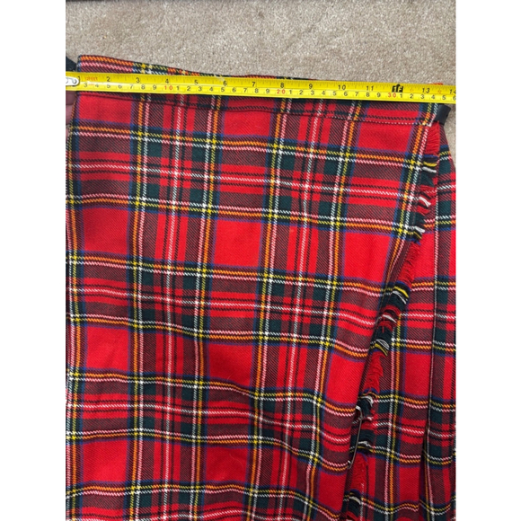 Women's vintage Pitlochry Knitwear Skirt Red Plaid - Picture 9 of 12
